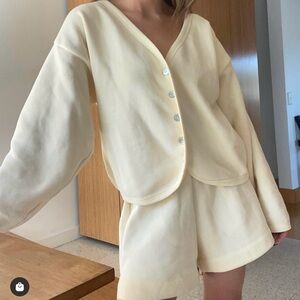 DONNI Eco-Fleece Cardigan and Roll Short